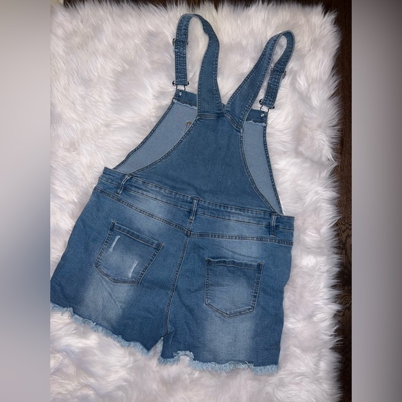 Venus Blue Denim Short Overalls - Picture 6 of 7
